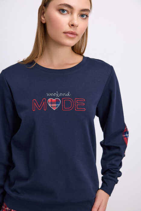 Kadın Uzun Kol T-Shirt ve Pantolon Takım ( 11579 ) - 2