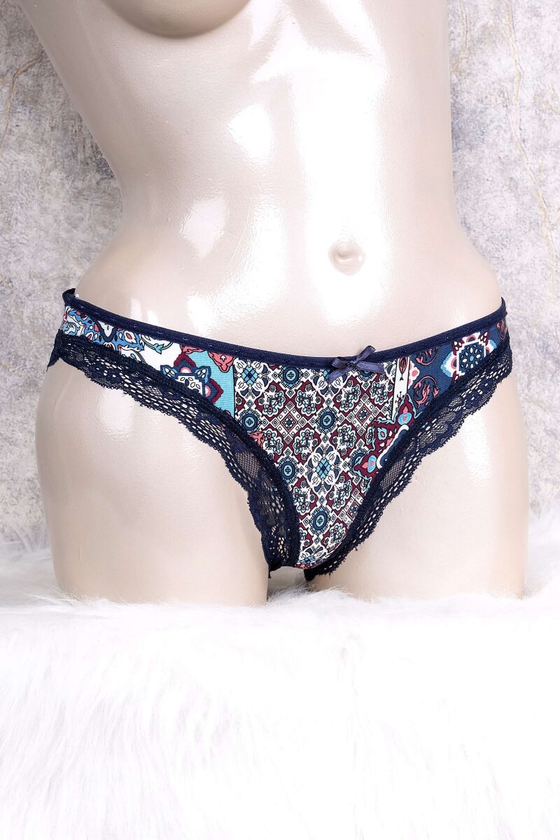 Kadın Viskon Kumaş Desenli Slip (2742) - 1